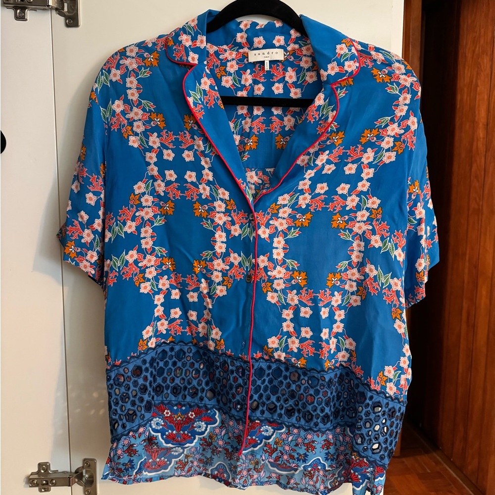 Sandro 100% silk shirt